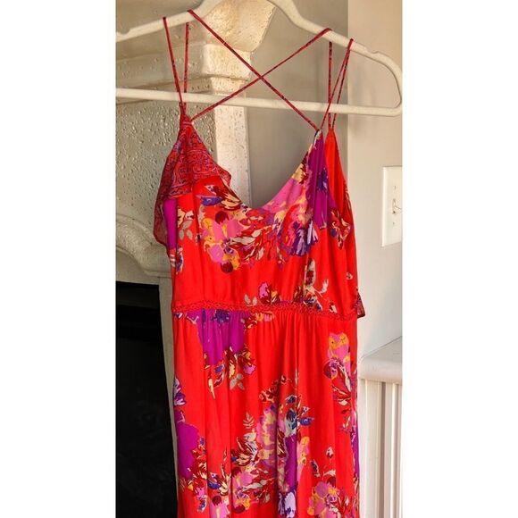 Anthropologie Maeve Grecia Ruffle Floral Silk Dress Size 2 - Picture 9 of 11